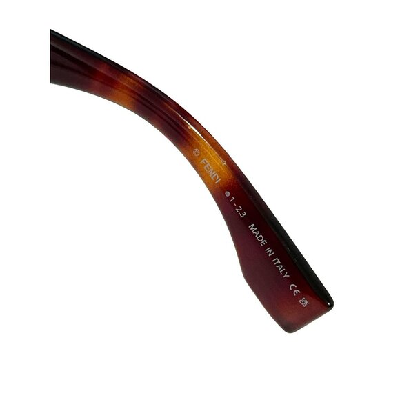 New Fendi Tortoiseshell FF Rectangular Sunglasses Gold Logo Accents FE40108U